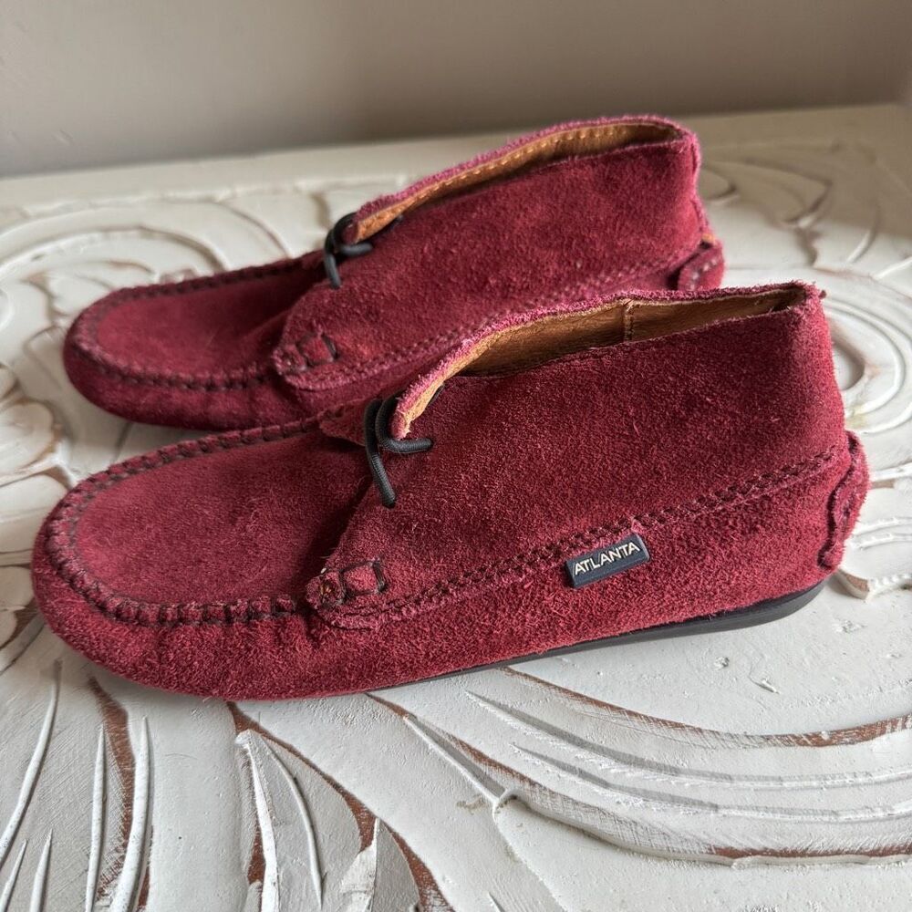 Atlanta Mocassin Cranberry Suede Slip On Size 13
